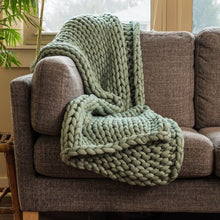 Load image into Gallery viewer, Sage Chunky Knit Throw
