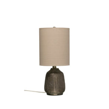 Load image into Gallery viewer, Terra-cotta Table Lamp w/ Linen Shade
