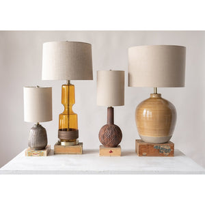 Terra-cotta Table Lamp w/ Linen Shade